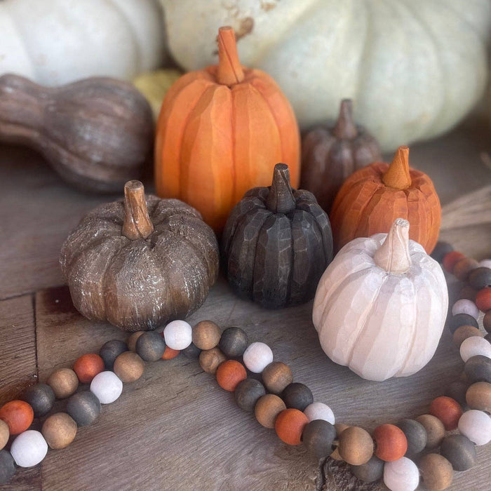 Sm. White 3D Carved Pumpkin