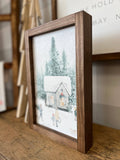 Large Winter House Scene | Christmas Wall Decor