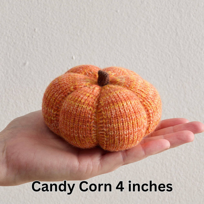 4" Cozy Knit Pumpkins