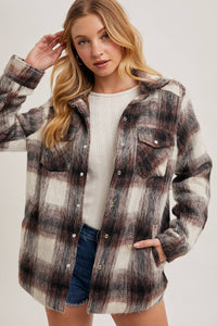 Brushed Flannel Plaid Shacket