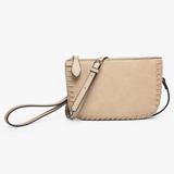 Tan Bonnie Dual Compartment Whipstitch Crossbody