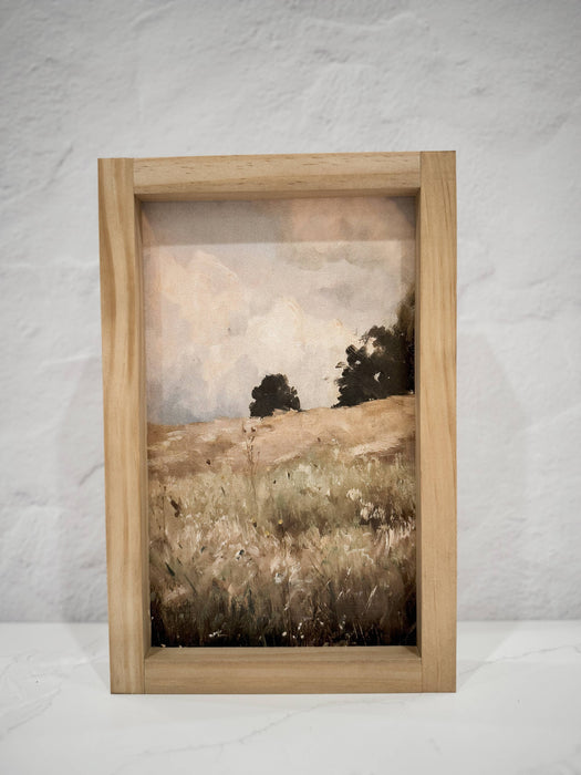 Kaia Vintage Inspired Framed Wall Art | Dark Walnut Frame