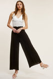 Black Wide Leg Smocked Pants