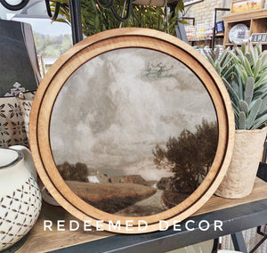 Moody  Countryside 8" Round Wall Art