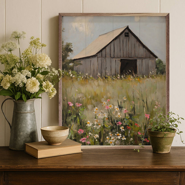 Old Floral Barn Framed Wall Art