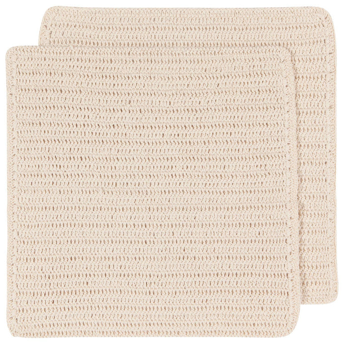Homespun Natural Crocheted Dishcloths Set of 2