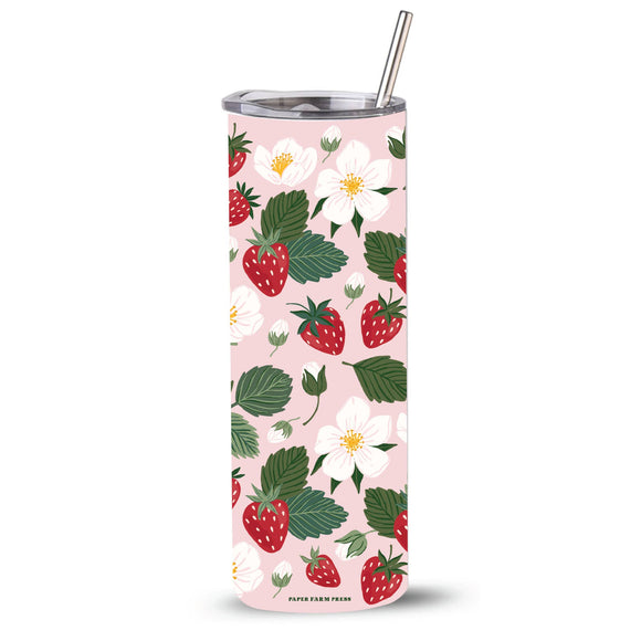 Strawberry Patch 20oz Stainless Steel Skinny Tumbler