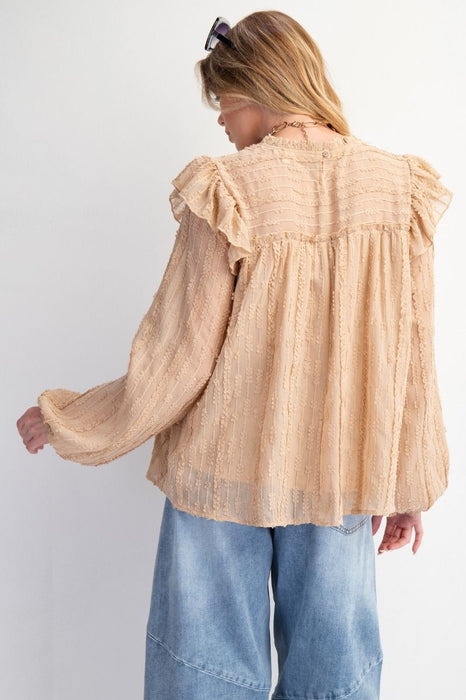Natural Laced Chiffon Blouse