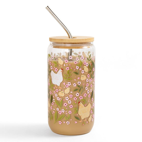 Chicken Fields Beer Can Glass
