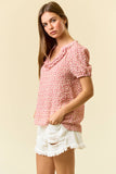 Coral Floral Blouse
