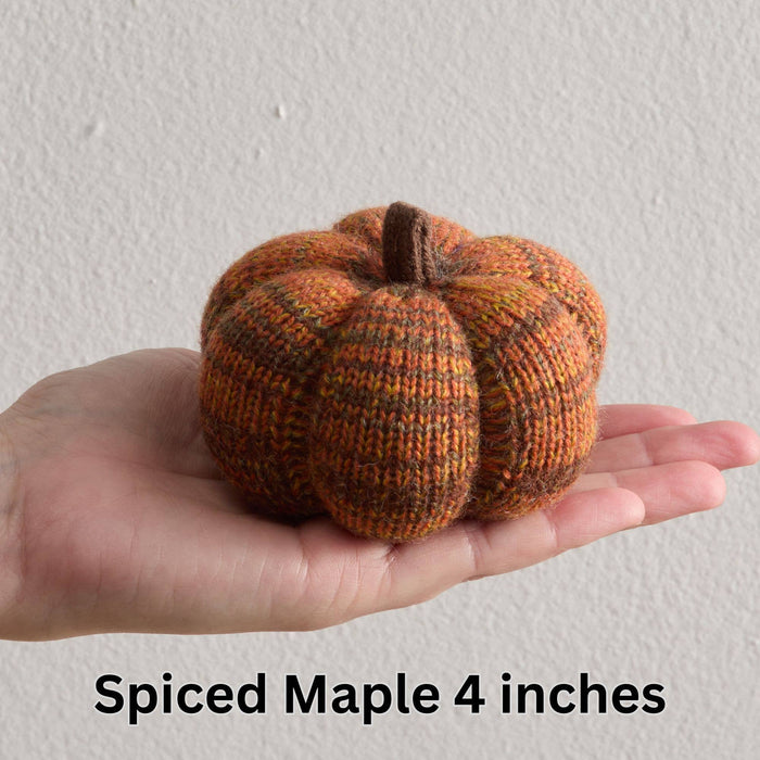 4" Cozy Knit Pumpkins