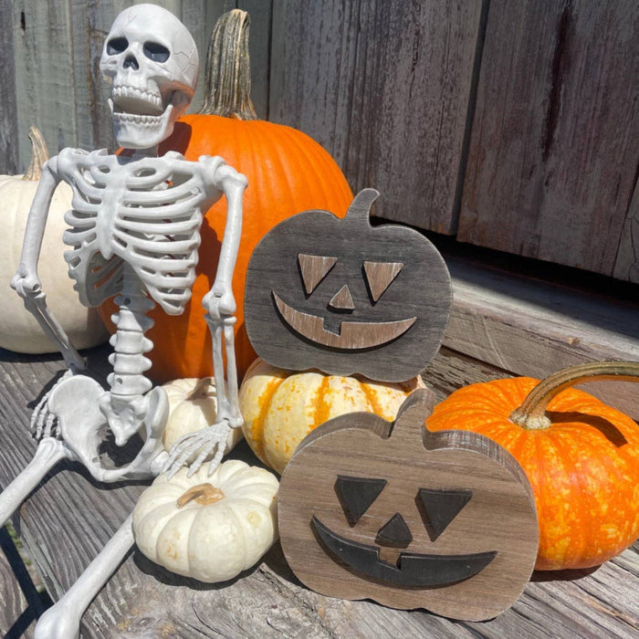 Black Wood Jack-o-Lantern Pumpkin