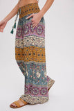 Boho Smocking Waist Wide Leg Pants