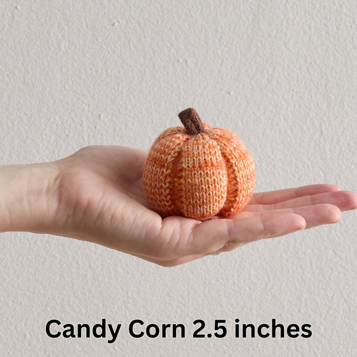 4" Cozy Knit Pumpkins