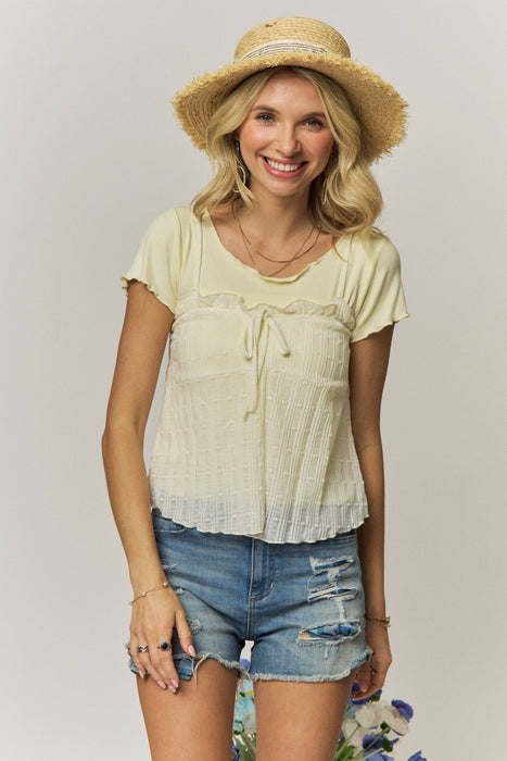 Swiss Dot Ruffled Layered Tee