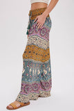 Boho Smocking Waist Wide Leg Pants