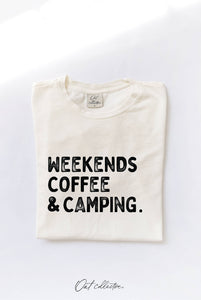 Weekends Coffee Camping Mineral Graphic Top