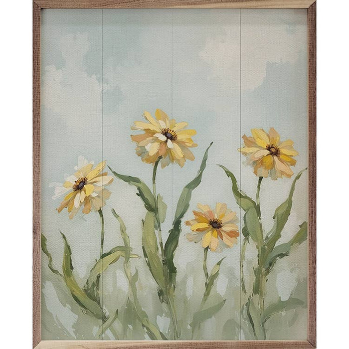 Yellow Field Of Flowers Framed Wall Art