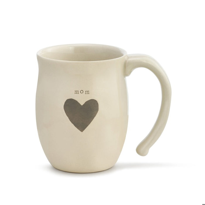 Mom Warm Heart Ivory Stoneware Mug 16oz