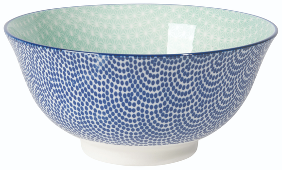 Blue Waves Stamped Bowl 6 inch