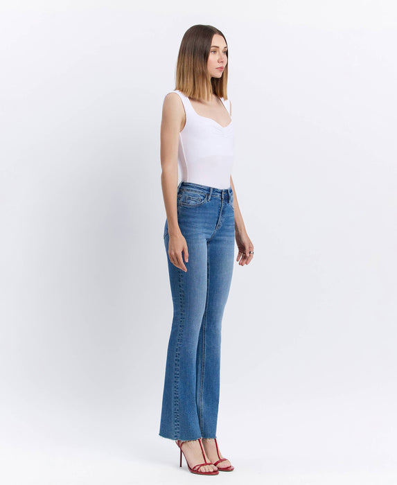 Lovervet High Rise Clean Cut Raw Hem Bootcut Jeans LV1607