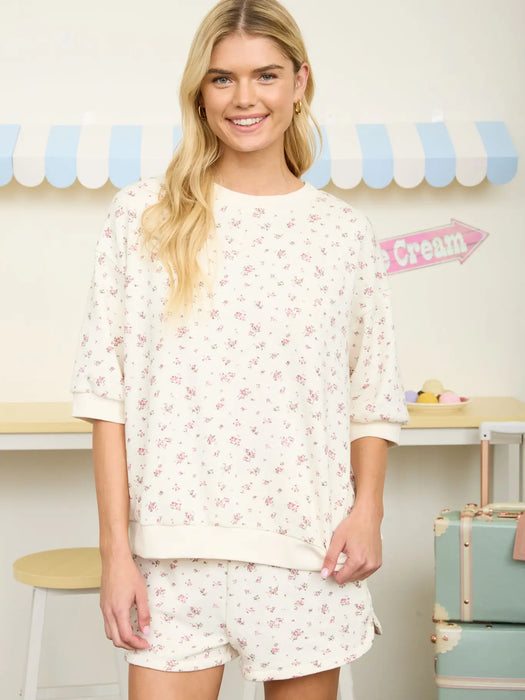 Floral Crew Neck Top