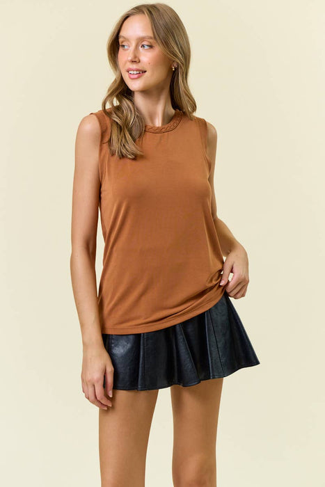 Clay Modal Jersey Braided Neck Tank