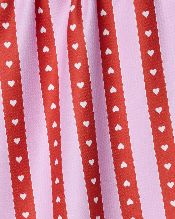 Ribbon Hearts Tea Towel