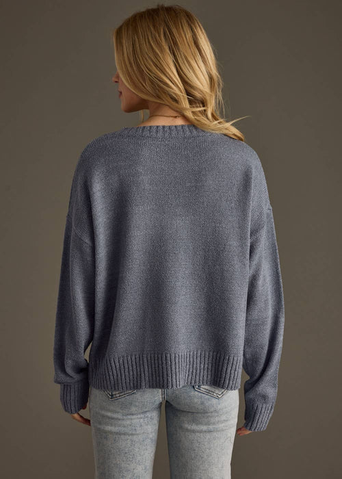 Dusty Blue Beach Lightweight Sweater