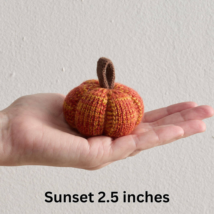 4" Cozy Knit Pumpkins