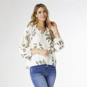 Marion Floral Print Blouse with Front