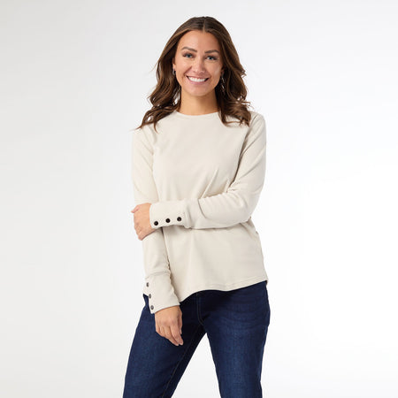 Alexis Super Soft Top with Snap Cuff - Cement XS