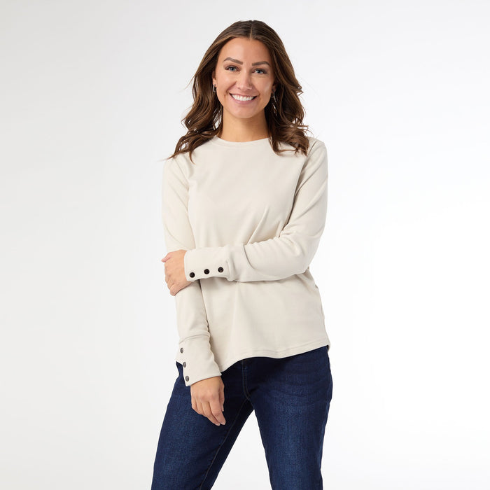 Alexis Super Soft Top with Snap Cuff - Cement XS