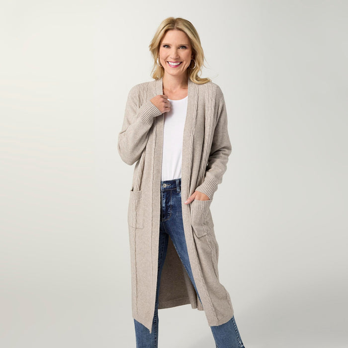 XS - Heavenly-Luxe Cable Knit Duster Cardigan...