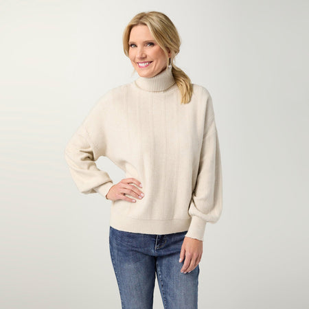XS - Heavenly-Luxe Textured Knit Turtleneck...