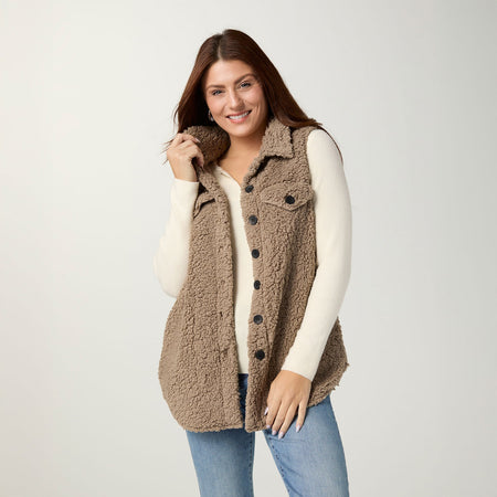 Ronnie Long Vest with Pockets - Driftwood XS