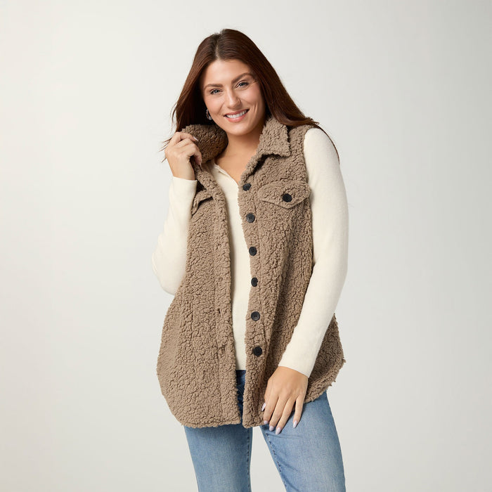Ronnie Long Vest with Pockets - Driftwood XS
