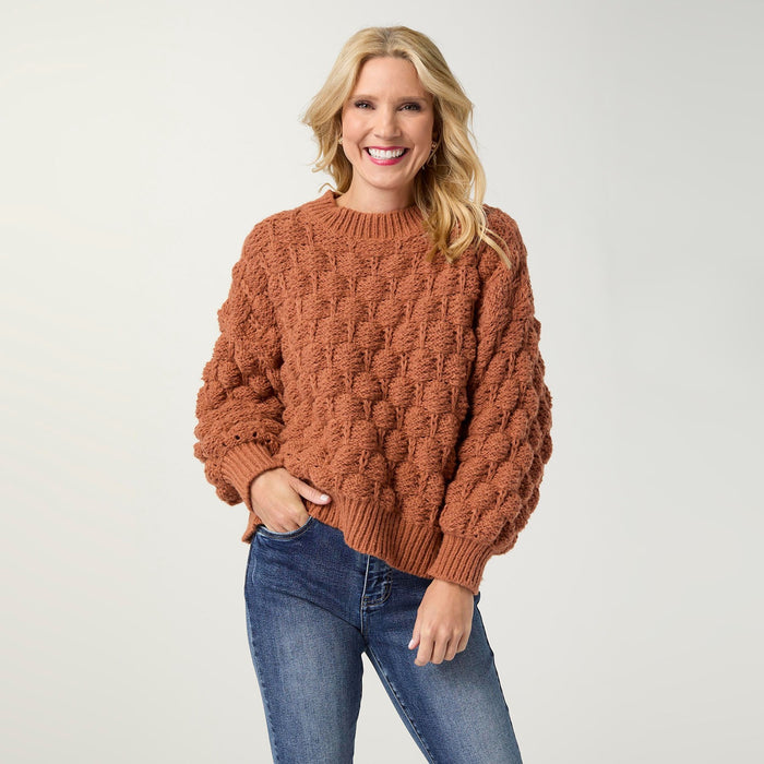 Cornelia Chunky Cable Knit Sweater - Spice XS