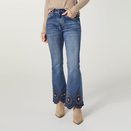 S - EverStretch Flare with Beaded Scallop Hem...