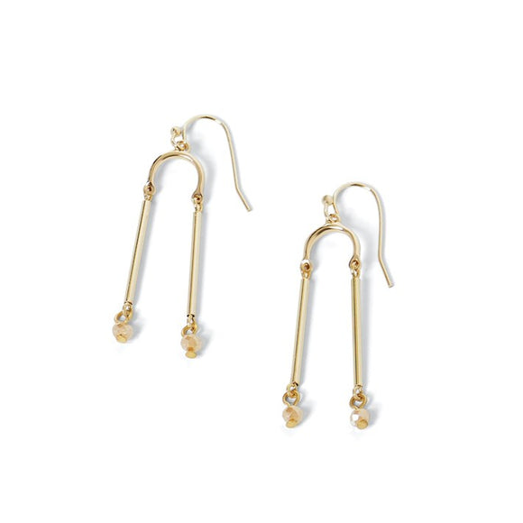 U Dangle with Facet Beads Earrings