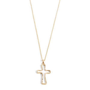 Hollow Cross Necklace - Gold