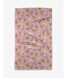 Spring Chickens | Geometry Kitchen Dish Tea Towel