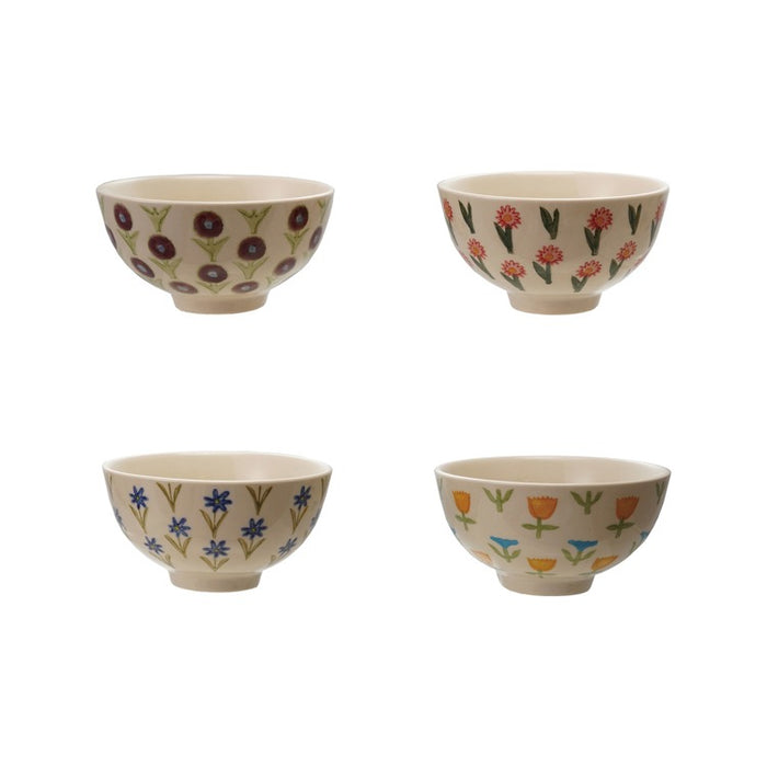 Floral Stoneware Bowl