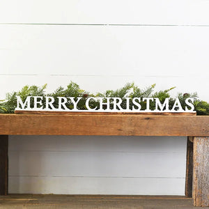 White Merry Christmas Sign