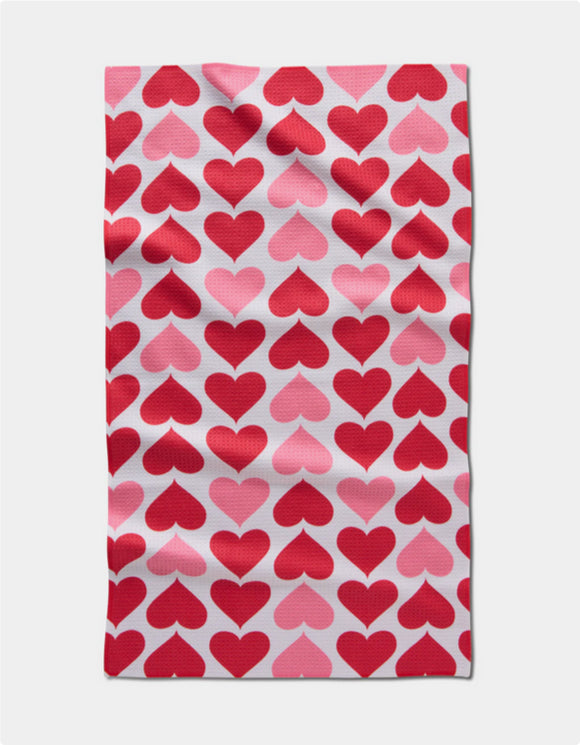 Blushing Hearts | Geometry Kitchen Dish Tea Towel