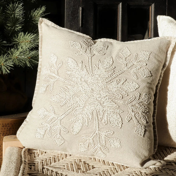 Beige Snowflake Pillow STORE PICKUP ONLY