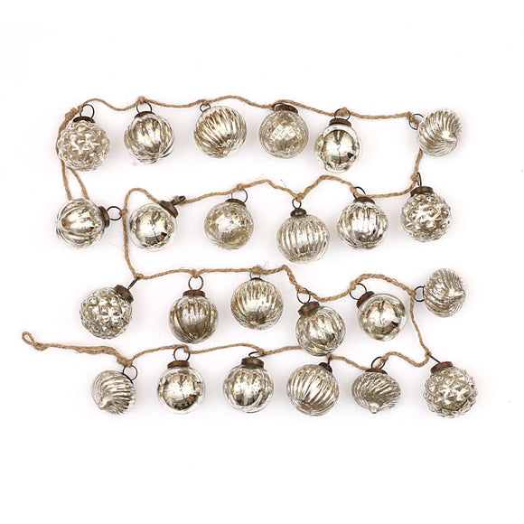 Silver Mercury Glass Ornament Garland STORE PICKUP ONLY