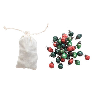 Red + Green Mercury Glass Ornaments