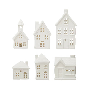 Stoneware Bisque Lighted Houses