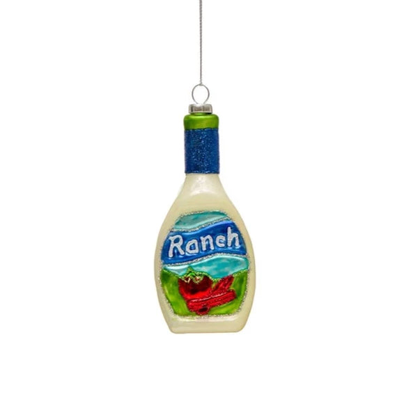 Glass Ranch Dressing Bottle Ornament